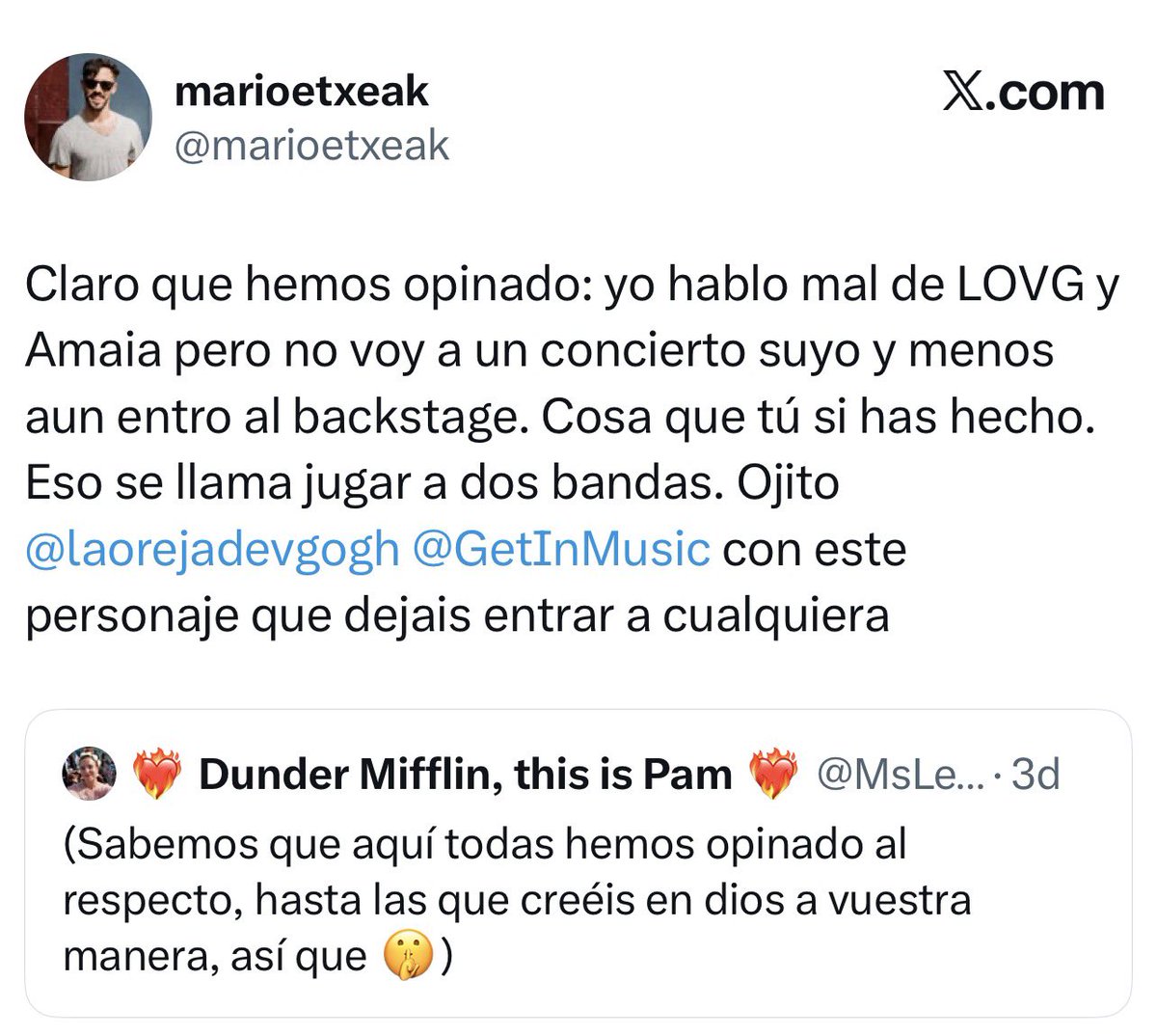 jorgebur01's tweet photo. Lo que faltaba, los fans de Leire Martínez sacándose los ojos en público porque una loca fue a un concierto de La Oreja y los otros se quedaron con las ganas de ir porque estaba Sold out 🥹🤡 https://t.co/teCXabS0v2