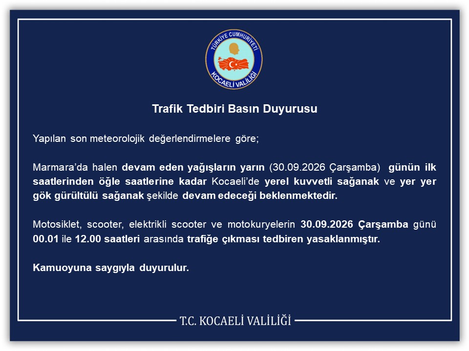 kocaelivaliligi's tweet photo. Trafik Tedbiri Basın Duyurusu
⬇️
https://t.co/5POAuitHz7 https://t.co/72GVIwSYEV