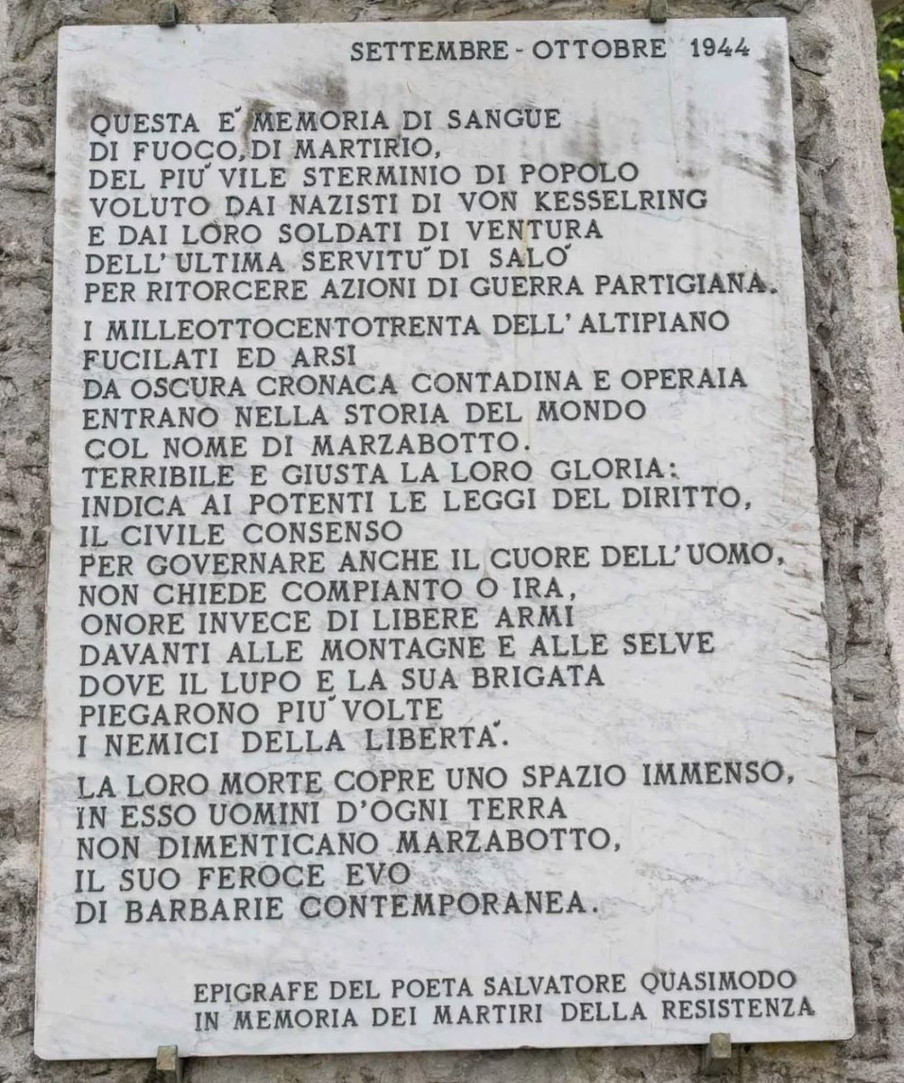PossibileIt's tweet photo. Tra il 29 settembre e il 5 ottobre 1944, a Marzabotto, i nazifascisti compirono una delle stragi più violente contro la Resistenza. 

Per "fare terra bruciata" attorno ai Partigiani che erano sulla linea gotica uccisero 1830 persone, tra cui donne, bambini. 

Non dimentichiamo. https://t.co/xUVzWODRr8