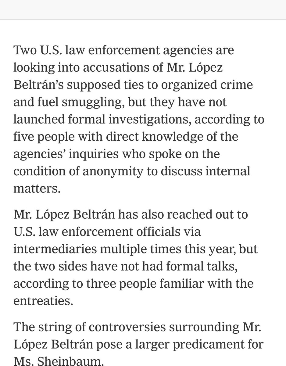 rivapa_oficial's tweet photo. The New York Times revela hoy que Andy López Beltrán es investigado por dos agencias por presuntos vínculos con el crimen organizado y contrabando de combustible, y que ha buscado hablar con los estadounidenses a través de intermediarios. https://t.co/XbQsklCPz0