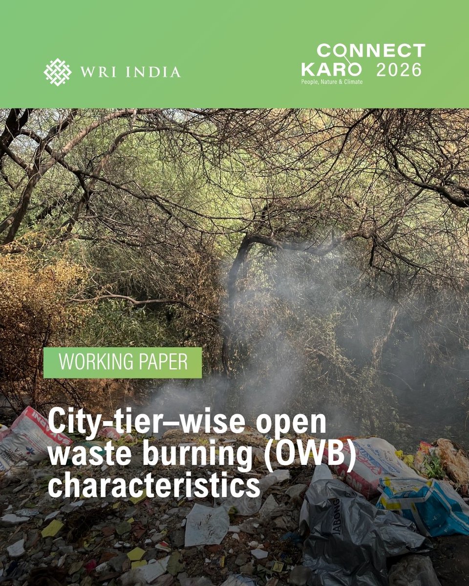 WRIIndia's tweet photo. (1/2)🔥 At #CK2026, we launched a working paper titled  'City-tier-wise open waste burning (OWB) characteristics' based on our survey data collected across 11 Indian cities. 

#AirQuality #WasteBurning https://t.co/W25Zv2RYpp