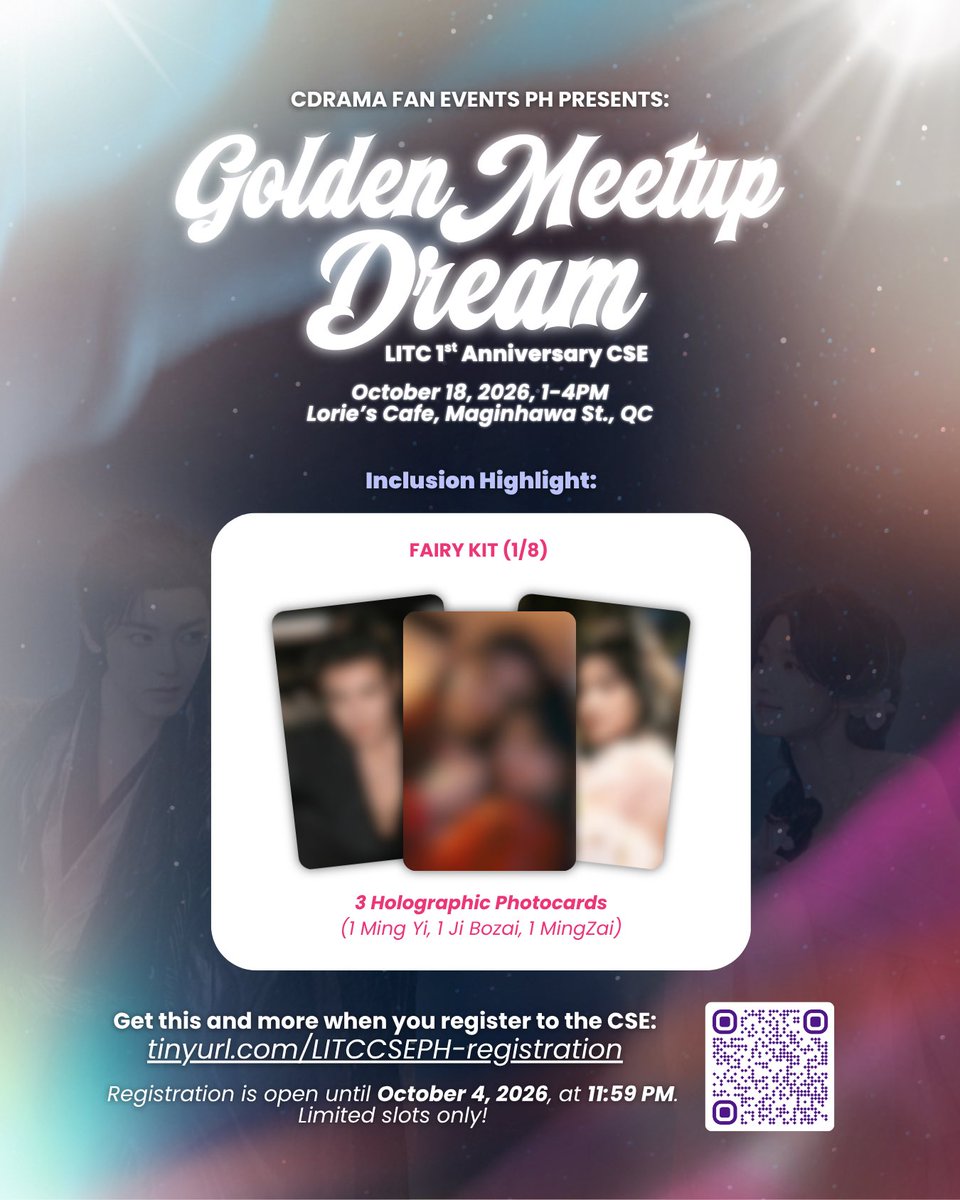 cdramaevents_ph's tweet photo. π INCLUSION HIGHLIGHT π
Now that you've seen our IMMORTAL Kit, let us show you a glimpse of our FAIRY Kit. π§π»ββοΈ
MingZai photocards, anyone? π€
Register to #GoldenMeetupDream: LITC Anniversary CSE w/ any kit here:
https://t.co/da1pjOhc4q
This is your sign! π«΅π»
#LoveInTheClouds https://t.co/RXwiR91pMG
