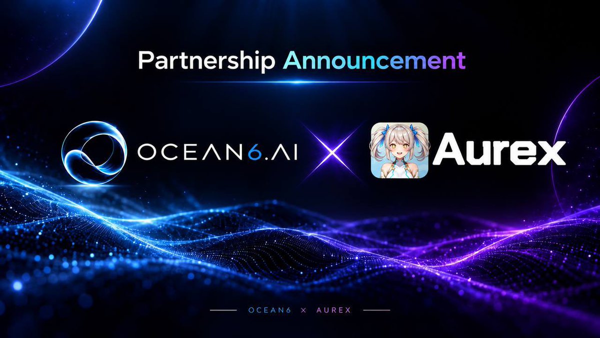 Ocean6_ai's tweet photo. Partnership Announcement

Ocean6 × @Aurex_core 🤝

We're excited to announce our partnership with Aurex, a modular AI intelligence platform that helps users gather information, analyze markets, detect events, and build predictive bots.

Through this partnership, we'll explore opportunities to connect intelligent technologies with real-world applications and business needs.