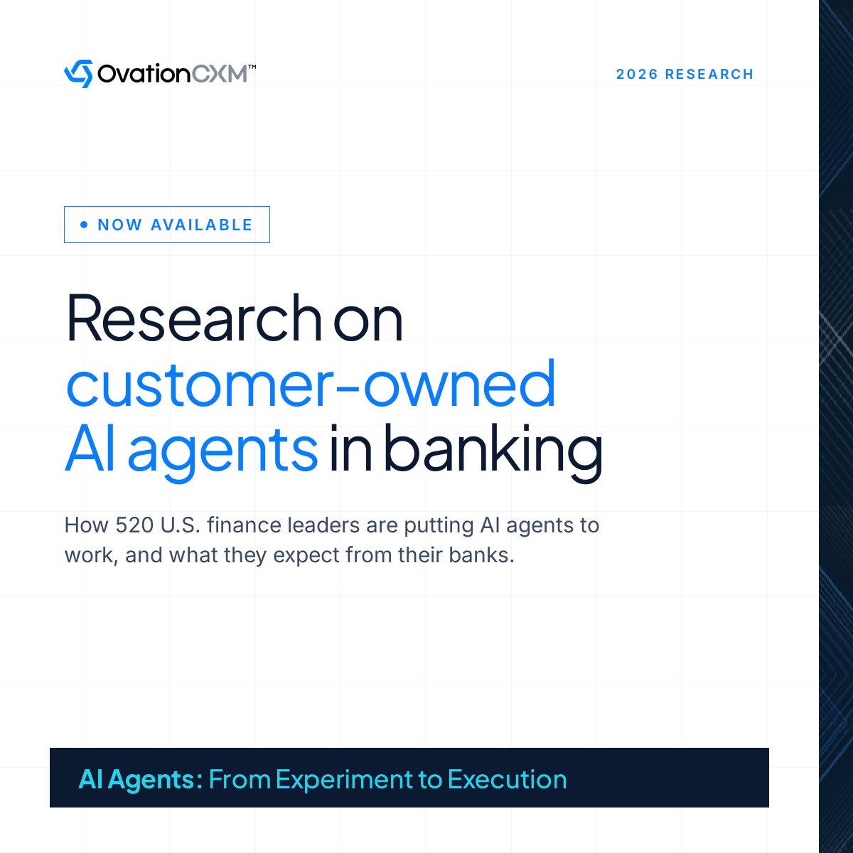 ovationcxm's tweet photo. Customer-owned #AI agents are acting in finance &amp; #banking work. In what platforms? Doing what?
New #research  - out today! 

Read what 520 U.S. finance leaders told us:  https://t.co/A2GRYid1HV

#OvationCXM https://t.co/mvpXWEtbNY