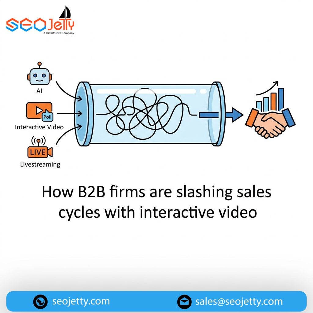 SEOjetty's tweet photo. Is your B2B content ready for the post-text era? Interactive video drives 52% higher ROI. 📈

Use AI to cut production time by 70% and in-video CTAs to shorten sales cycles. Build a client acquisition engine with video.

https://t.co/K0A4FOnMUq
#B2BMarketing #AI https://t.co/1LN6c7yu2a