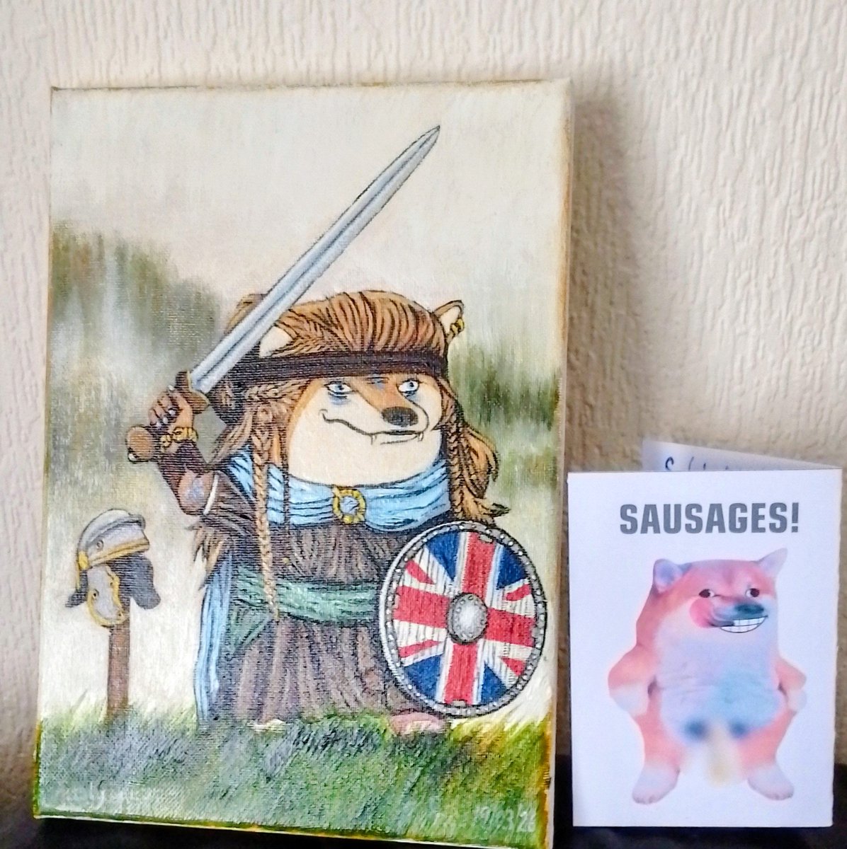 SChiron58's tweet photo. A very special parcel was delivered to me today. This prize was originally won by the fabulous @RomanEmpir52142, but she generously donated it to me. So here I am saying massive thanks to both Jan &amp; the awesome  @PriceMatth78136 who painted my beautiful Feisty. 
Love you both❤️🫂 https://t.co/DmgemhCwBN