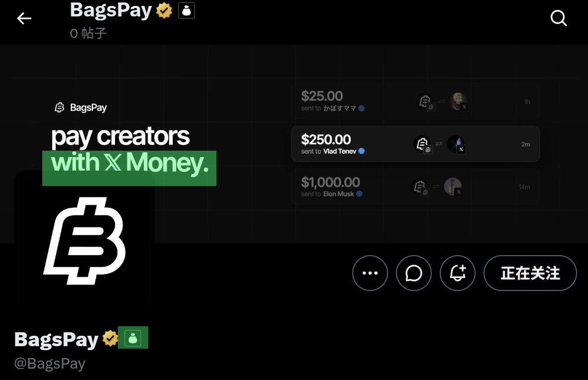 btc2ai's tweet photo. $BAGSPAY 在分歧中上涨！ @BagsApp | @BagsPay

CA:
H8WTvo3ZXSYHJAcYqzCforbG8coR1FDAX2kHFfqHBAGS

再补充几点：

1）大家看看 @BagsPay 的Banner上的：X-Money了吗？我没关注是旧的还是新的。如果是旧的：那在Paid之前就想着做：X-money，如果是新的，就是Bags接下来的野心计划了。

2）而这个野心计划是：Bags发射台和这个x-money Pay 支付的结合。本身Bags的模式挺适合x-money这种直接支付。

3) @BagsPay 这个Bags子平台晚上持续在认领（不仅认领，前面还回购），我觉得发推特应该也快了，而发推也将这个CA再向上推。