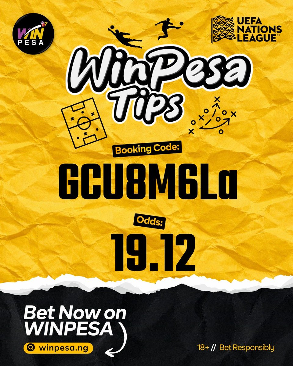 WinPesa_Nigeria's tweet photo. Tuesday Selection on Winpesa. 👀

🎟️ Booking Code: GCU8M6La
🔥 Odds: 19.12

Make your own edit and stake 🤑

Head over to 👉  https://t.co/O32jrm0tnN

18+ | Bet Responsibly

#Winpesa https://t.co/w44KkNWl7I