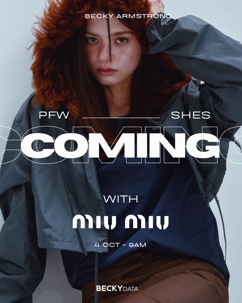 becky_data's tweet photo. Becky Armstrong is set to attend the Miu Miu SS27 Fashion Show! ✨🤎

@MIUMIUofficial @AngelssBecky 

#MiuMiuPFWxBecky #MiuMiuSS27
#beckysangels #BeckyArmstrong #PFW https://t.co/z68TLP5w0I
