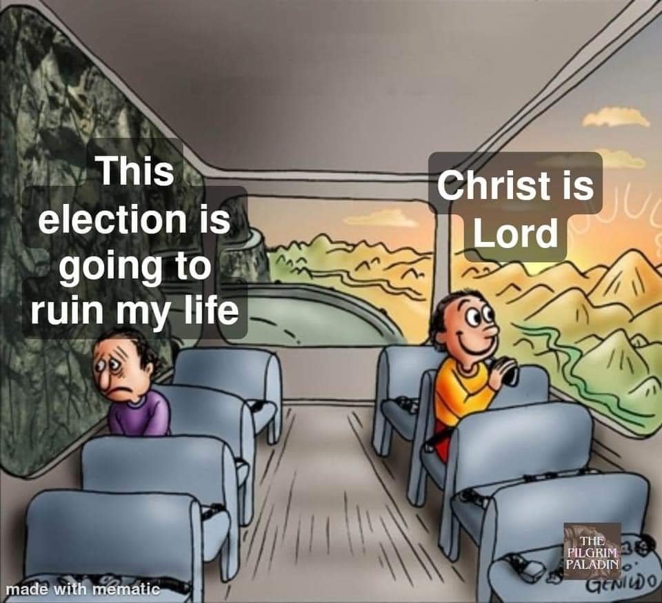 5Solas's tweet photo. Thank God we don't depend on elections for Christ to reign. https://t.co/ZVcIaNMHHv