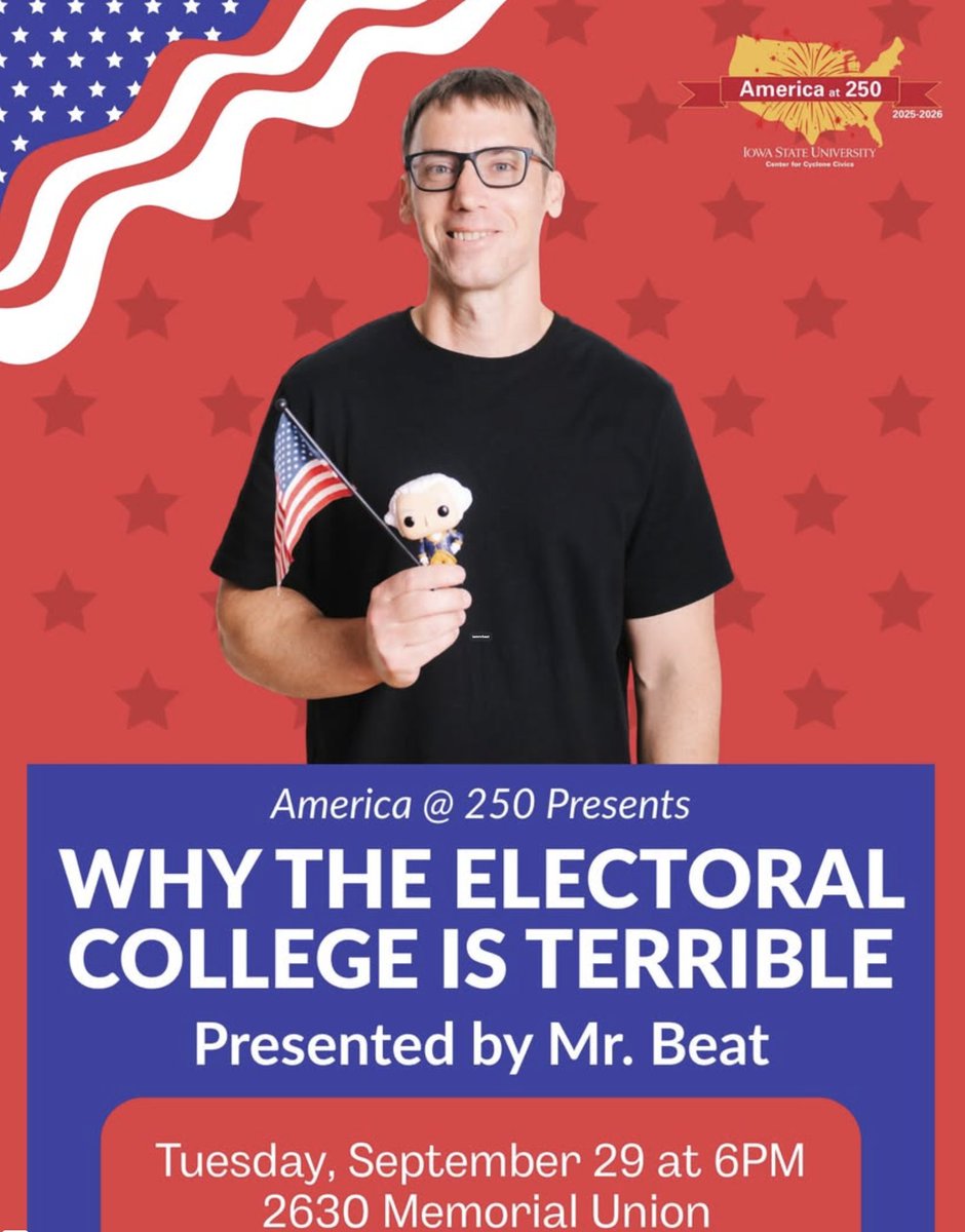 beatmastermatt's tweet photo. The Electoral College sucks.
See you tonight, Iowa State. https://t.co/VlSn7NQRjk