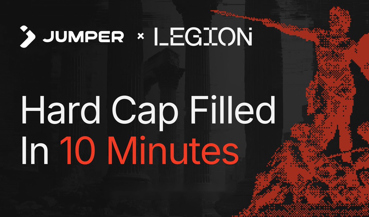 legiondotcc's tweet photo. The life of the intern at @legiondotcc:

> 13:00 UTC – drafting the @jumperapp sale announcement
> 13:07 – posting it
> *SOFT CAP MET*
> 13:08 – ok post the soft cap tweet now? or is that too soon after the first one
> 13:09 – but if I wait it's old news
> 13:10 – drafting it
> 13:11 – should it say "soft cap met" or "soft cap smashed"
> 13:11 – going with met
> *HARD CAP FILLED*
> 13:13 – ok new draft
