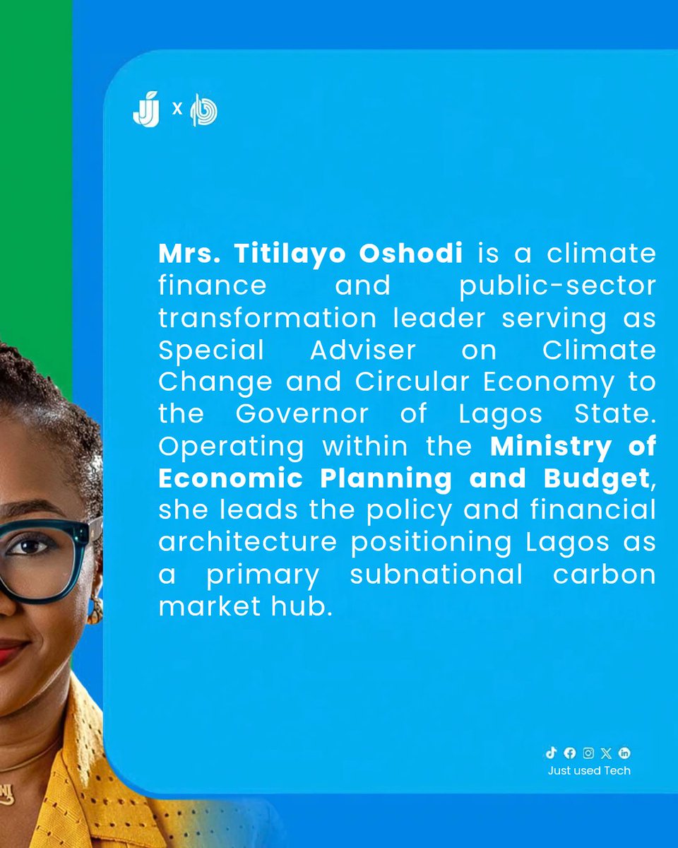 JustusedTech's tweet photo. We are pleased to announce Mrs. Titilayo Oshodi, Special Adviser on Climate Change and Circular Economy to the Governor of Lagos State, as the Keynote Speaker for Project 9–12.
Date: 7 October 2026
Location: Lagos
Time: 9AM – 4 PM
8 DAYS TO GO!
#Project912 #JustUsedTech https://t.co/xIxotMaIa0