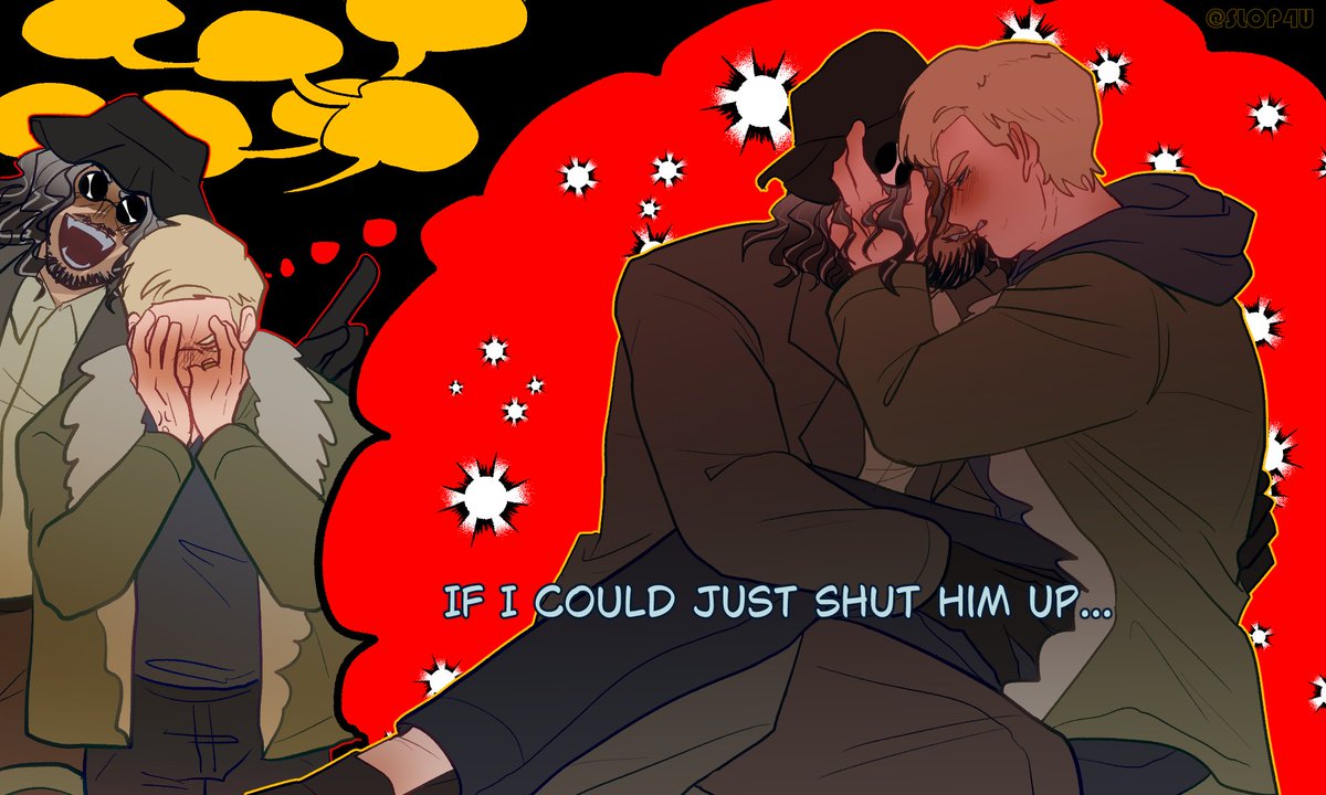 SLOP4U's tweet photo. [Scheduled]

#residentevil #wintersberg

As much as I think its more likely for Karl to have the unrequited crush, I love the idea of Ethan getting mad that he wants this homeless cowboy even more https://t.co/aboCXaDZ01