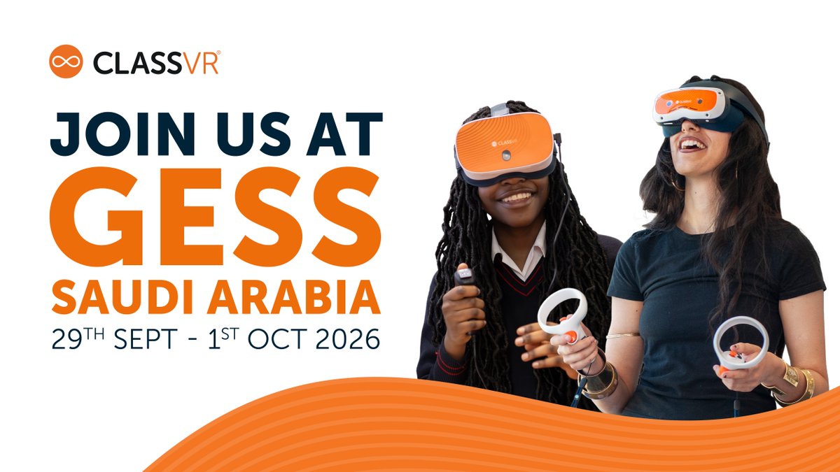 ClassVR's tweet photo. We've landed at GESS Saudi Arabia!

Find us at The Arena, Riyadh, from today until 1st October on Stand A74 👋 We look forward to seeing you there!

#GESSSaudiArabia #ImmersiveLearning #EdTech #ClassVR @gesssaudi https://t.co/cGkvKzvyrj