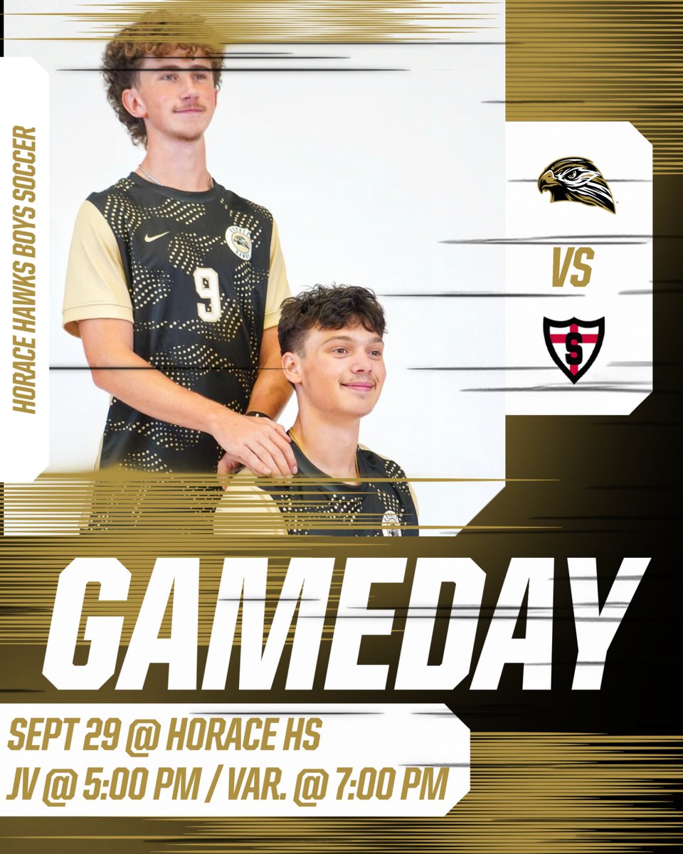 HoraceHSSoccer's tweet photo. 🔥⚽ UNDER THE LIGHTS ⚽🔥

The Hawks return home tonight for an EDC showdown with Fargo Shanley.
🕔 JV | 5:00 PM
🕖 Varsity | 7:00 PM
Bring the noise. Bring the energy. Protect home turf.
#HoraceHawks #HawkPride #OneFlight #PackThePitch https://t.co/2U9UY2vFv2