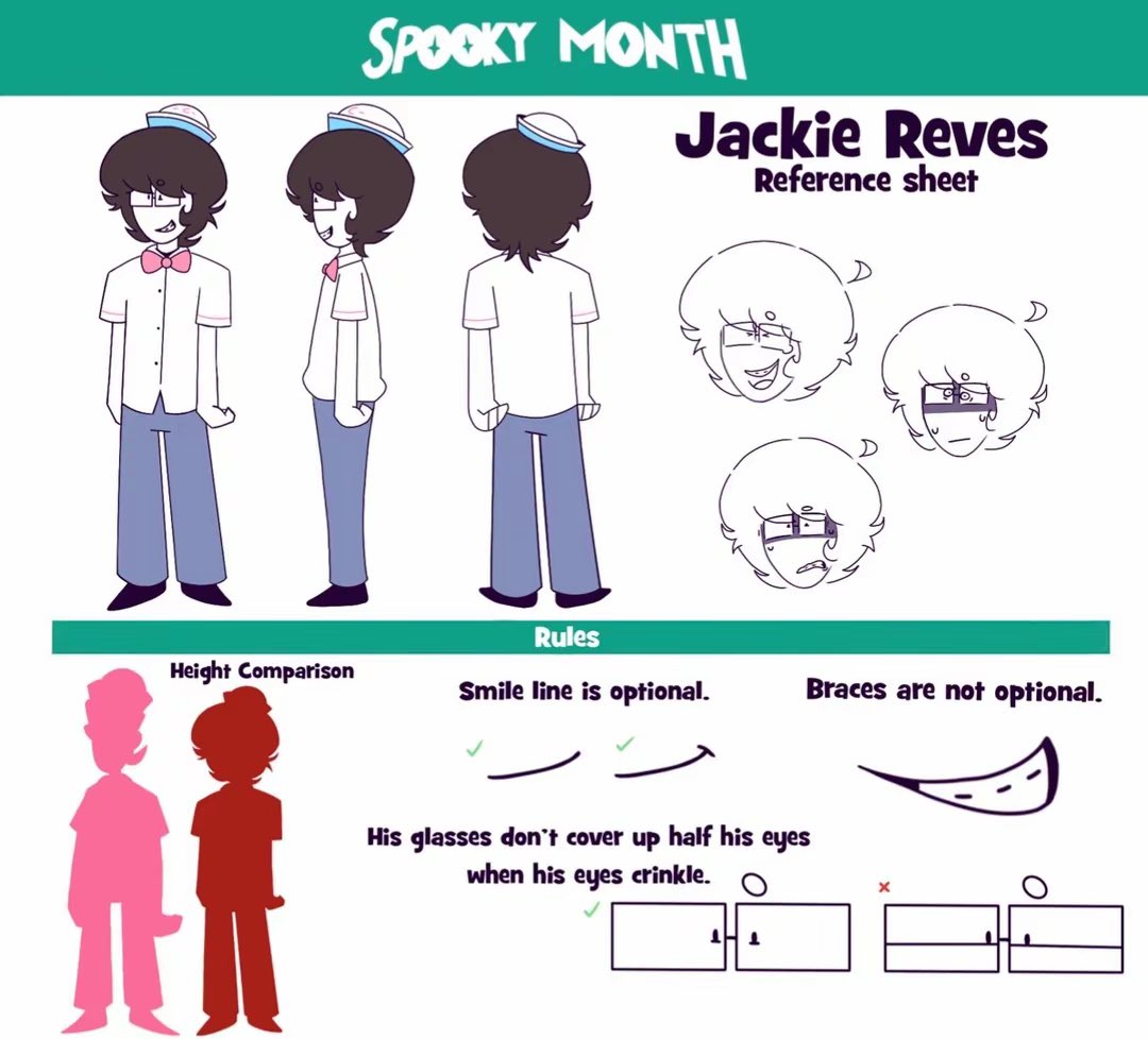 candycclub's tweet photo. spooky month reference sheet!! hi jackie welcome to the world... https://t.co/Yk7qhwBWJ7