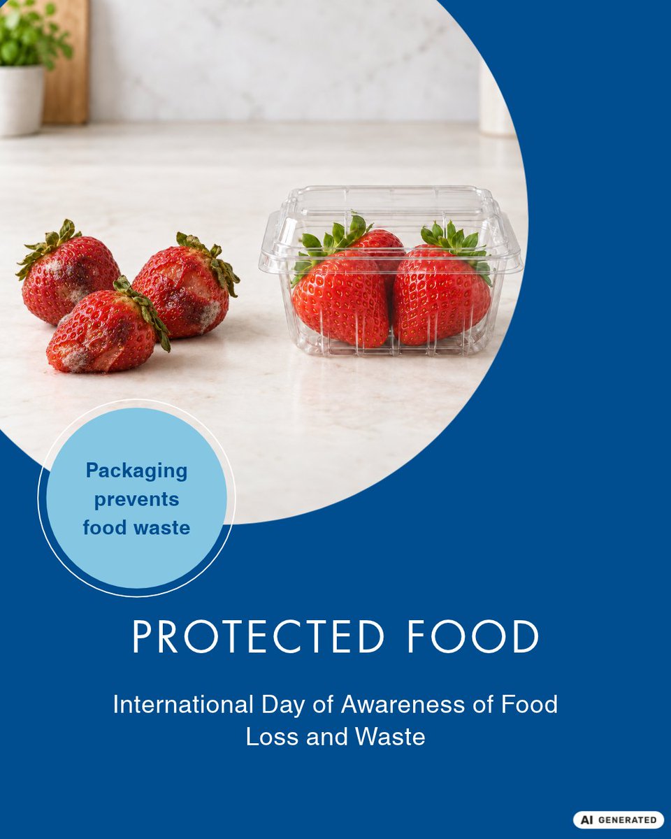 ALPLApackaging's tweet photo. Today, on the International Day of Awareness of Food Loss and Waste, we're highlighting the important role packaging plays in protecting food. 🌍 Let's ensure that more food is consumed rather than wasted. ♻️

#FLWDay #FoodLossAndWaste #FoodProtection #FoodSafety #ReduceFoodWaste https://t.co/6eyexGYoQj