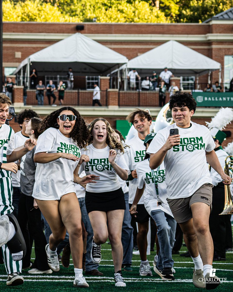 Charlotte49ers's tweet photo. Introducing your newest Niners: NORM STORM EDITION ⛈️🏃

Norm Storm is presented by UNC Charlotte Housing and Residence Life https://t.co/FifpvdpxmA