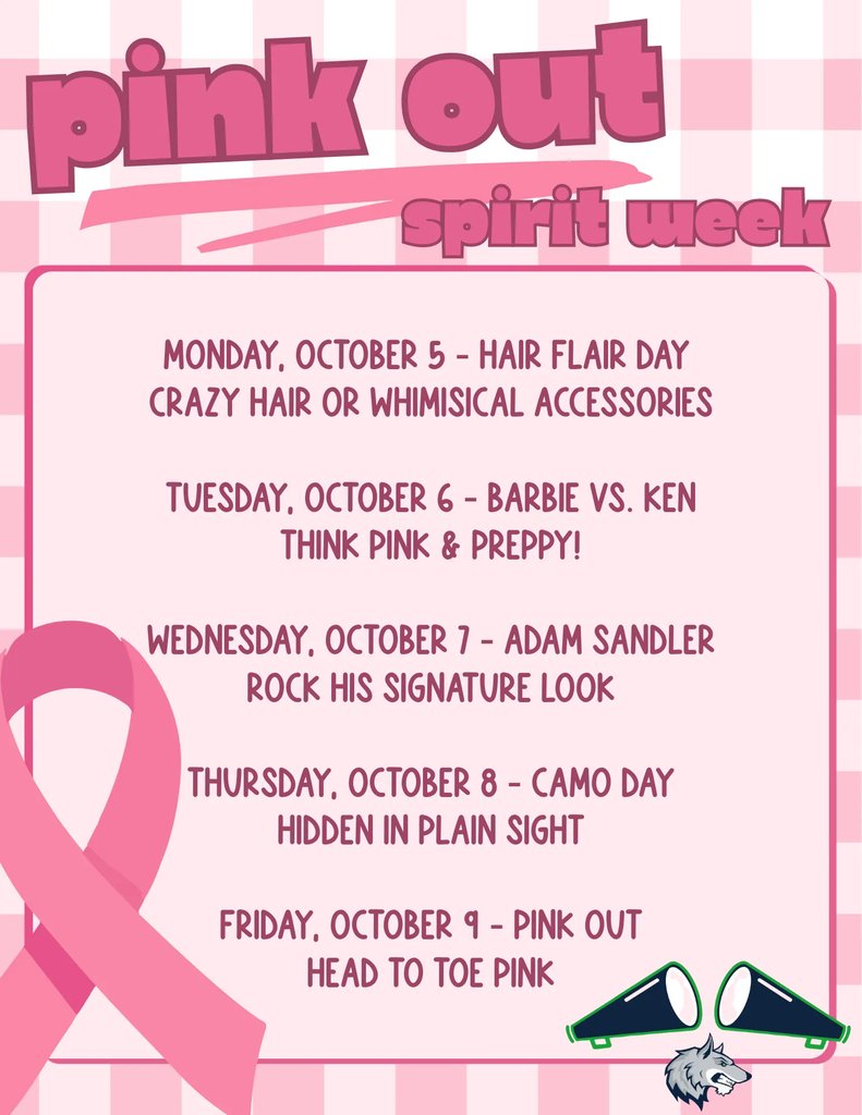 HumbleISD_WLMS's tweet photo. Get ready to show your West Lake spirit! 🐺💗❤️ Pink Out Week is coming soon—check out the flyer and join the fun! 🎉 #WestLakeWolves #RedRibbonWeek https://t.co/VruQs1QXIb