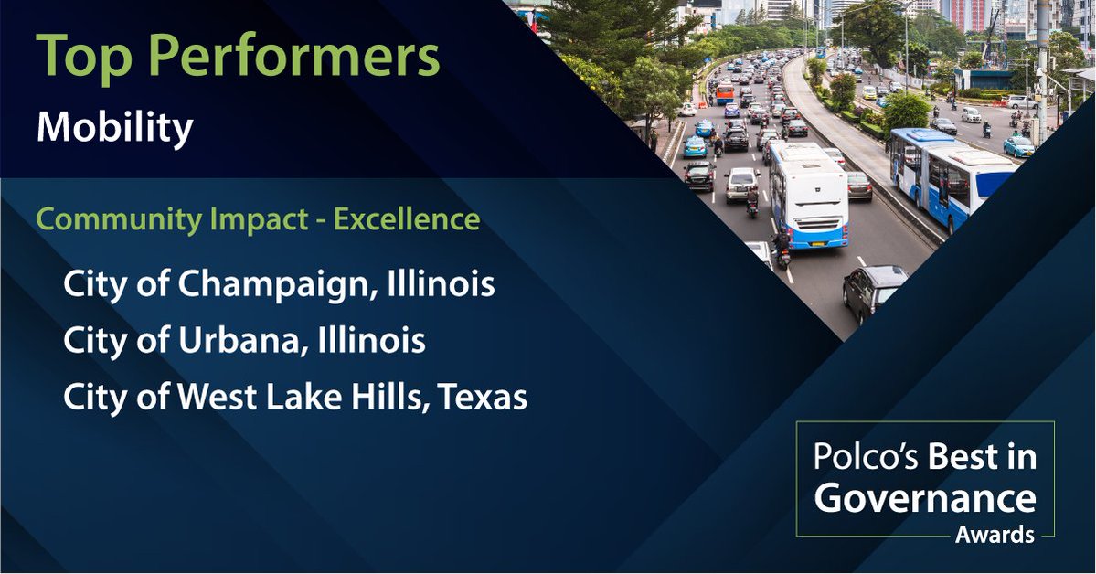 polco_us's tweet photo. #Polco is proud to honor the top #LocalGov giving residents real #mobility choices — smooth transit, safe bike lanes, walkable streets &amp; more. 👏 Congratulations to our 2026 #BestinGovernanceAwards Top Performers in Mobility!

➡️ Read more: https://t.co/JjXAu9fsMc https://t.co/lSpEz14yKC