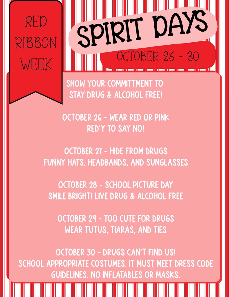 HumbleISD_WLMS's tweet photo. Red Ribbon Week is coming soon—check out the flyer and join the fun! 🎉 #WestLakeWolves #RedRibbonWeek https://t.co/gCWbyemilq