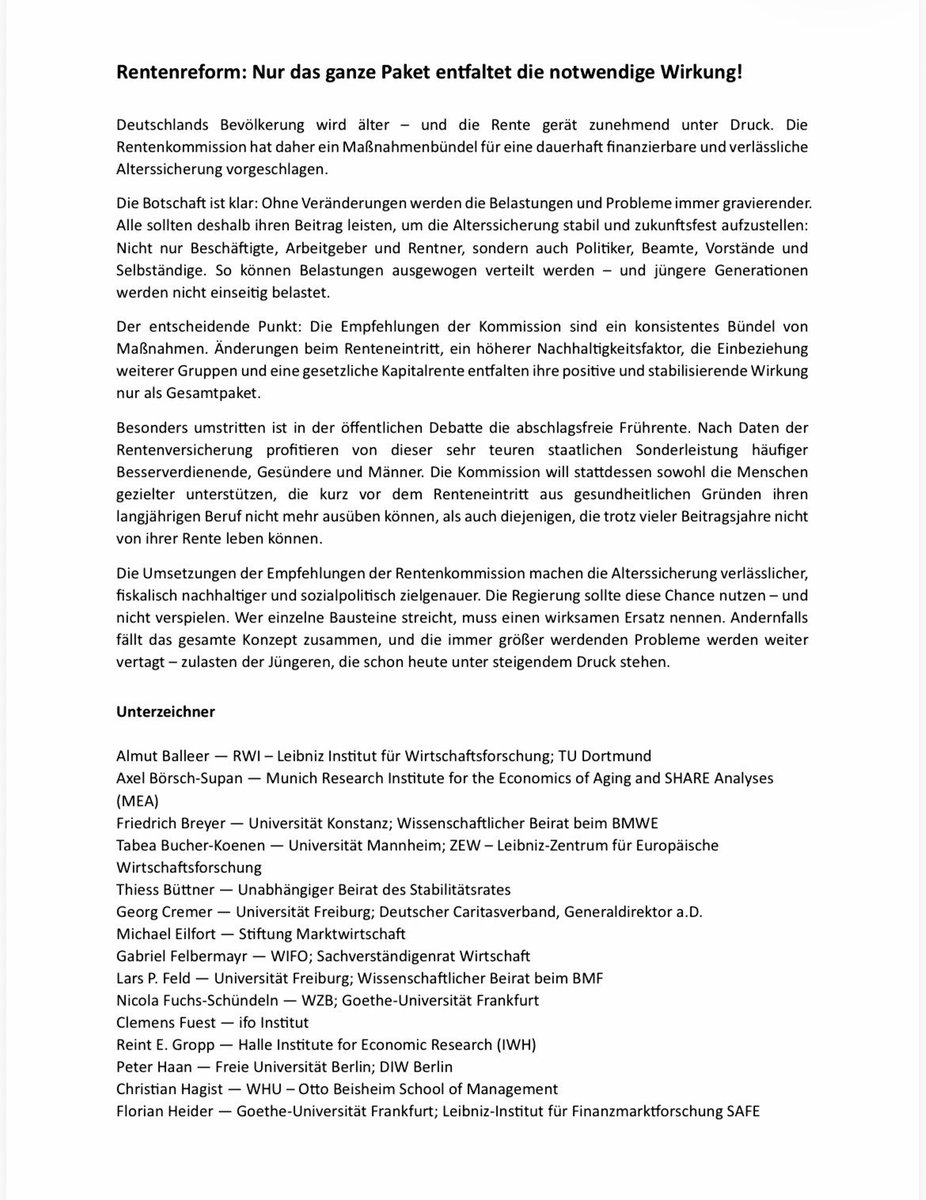 R_Buchsteiner's tweet photo. Interessanter Aufruf, interessanter Zeitpunkt, interessantes Line-up #Rente @POLITICOEurope https://t.co/w8m1rgRlss