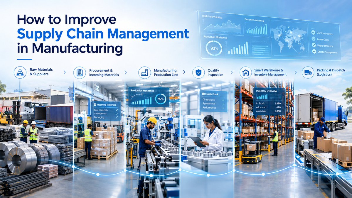 iFive_Tech's tweet photo. ⚙️ Supply chain gaps can quickly become production problems.

Better visibility + connected processes + smarter technology = a stronger manufacturing operation. 📊

👉 Read the full blog: [https://t.co/Nx4DRAY5rd]

#SupplyChainManagement #Manufacturing #ERP #CRM #HRMS https://t.co/rO65CxASrv