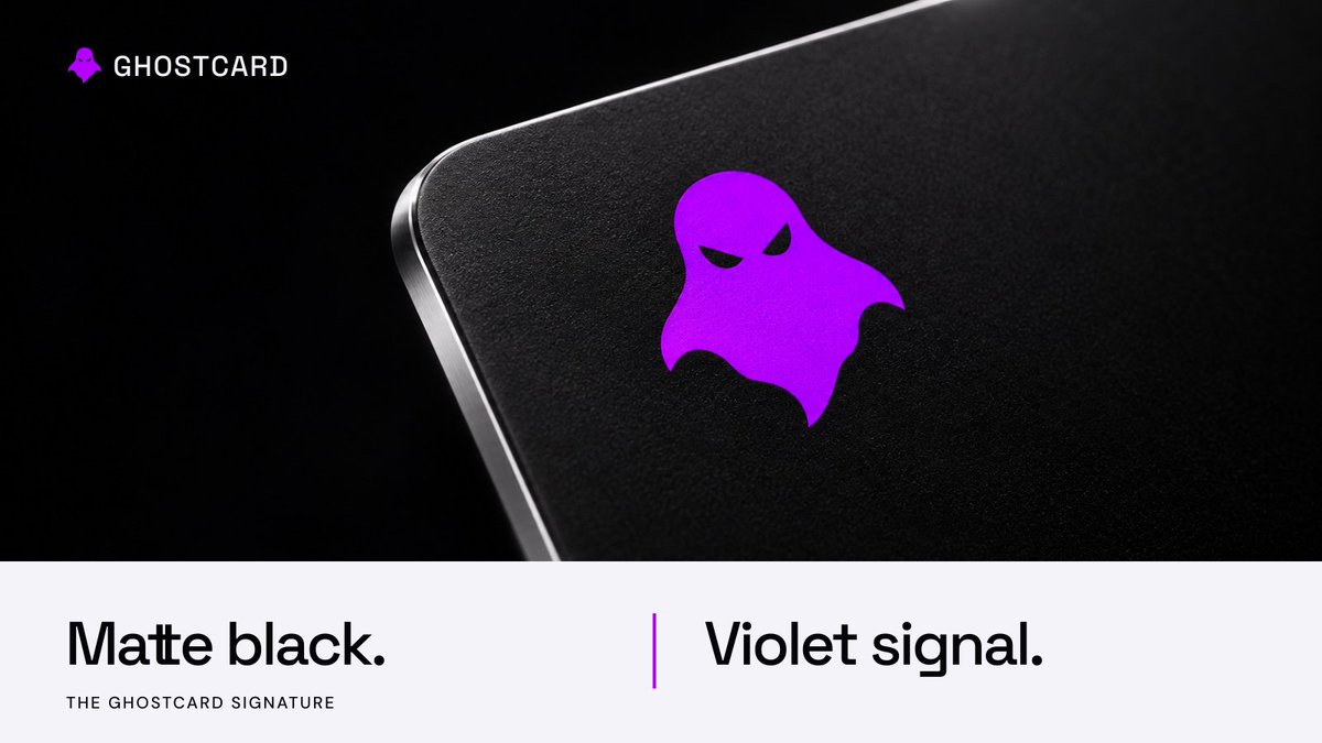 GhostcardApp's tweet photo. A black surface. One clear violet signature.

GhostCard, refined to the essentials. https://t.co/Zn5TJDodgK