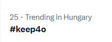 Valria34773's tweet photo. And #OpenSource4o and #keep4o are again trending in my country. I started to miss them recently to tell you the truth. 🤣 https://t.co/gM0EcFQlNg
