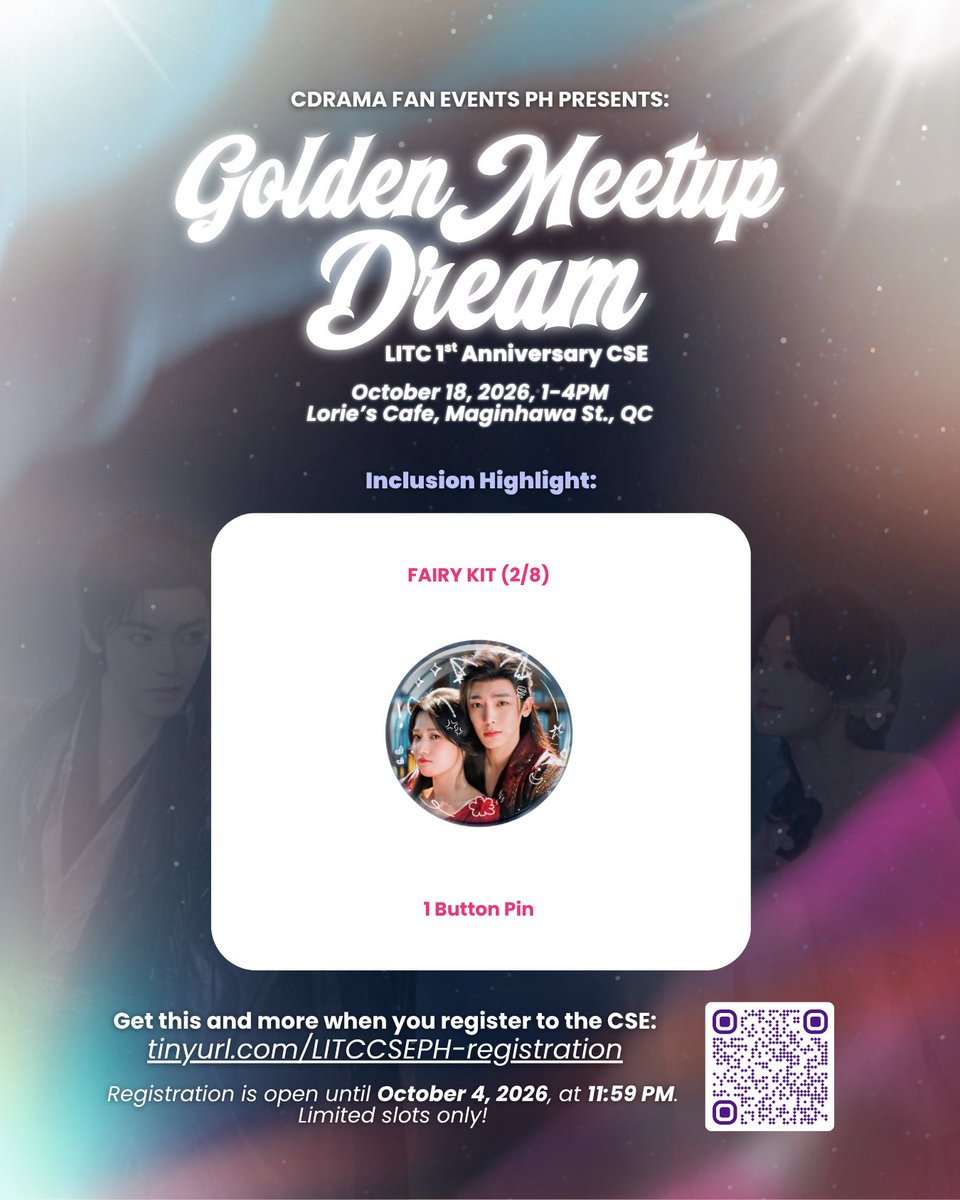 cdramaevents_ph's tweet photo. π INCLUSION HIGHLIGHT π
A cutesy MingZai pin that you can attach on your bags. π» You can even use it with our tote bag in the IMMORTAL Kit!
Join us in #GoldenMeetupDream: LITC Anniversary CSE! Register now. ππ»
https://t.co/da1pjOgEeS
#LoveInTheClouds https://t.co/2ypQgBN7nt