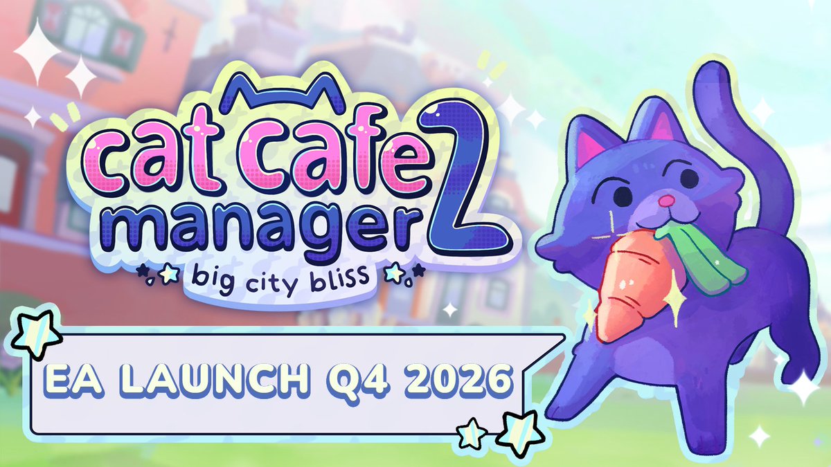 roostgames's tweet photo. 😻🎉Cat Cafe Manager 2: Big City Bliss will launch in EARLY ACCESS by the end of the year!!🎉😽

🩷Read all about the EA + an exciting new demo update in our latest Steam update!

👇Link below! https://t.co/XvsLQHqIg6