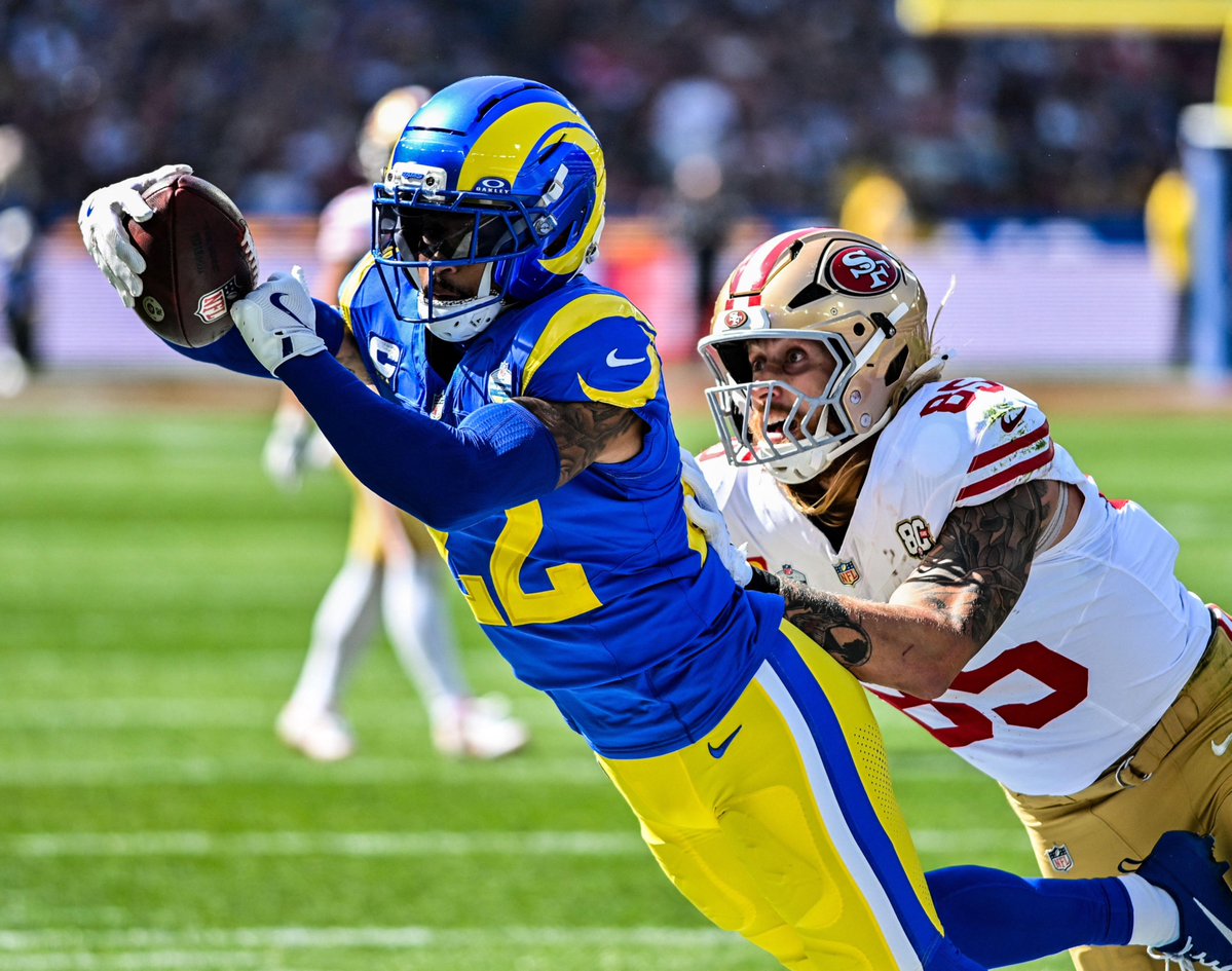 PFF's tweet photo. Highest coverage grade among CB this season

Trent McDuffie         91.9
Denzel Ward             90.5
Amik Robertson      88.9
Mansoor Delane      85.5
Isaiah Rodgers          85.1 https://t.co/IHzsLPbJ84