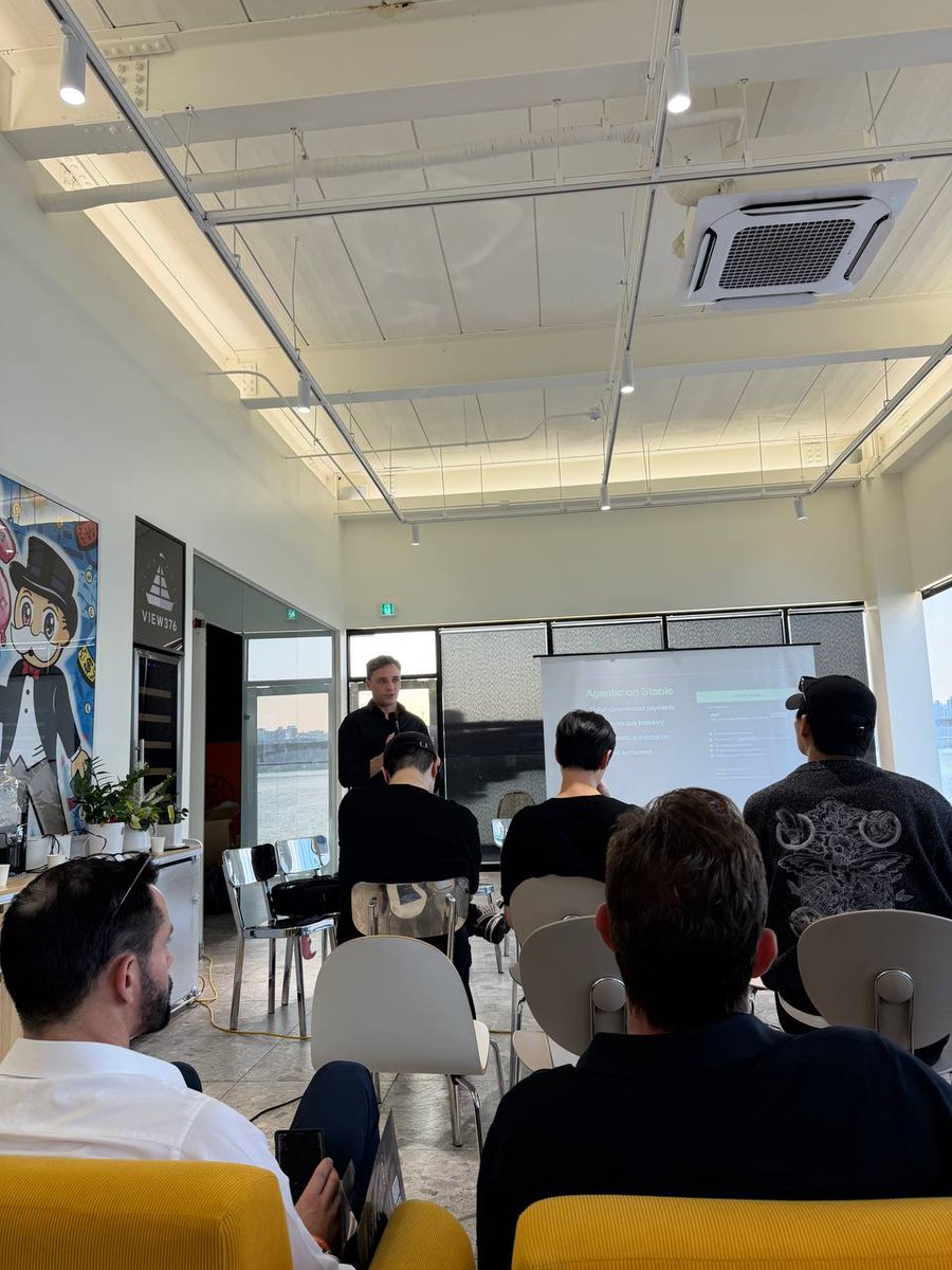 StableChainHub's tweet photo. Han River Sunset Meetup is a wrap. Thank you to everyone who joined us today!

Our CEO took the stage to talk about how stablecoins can actually be used for real-world payments, and how USDT can become the infrastructure for everyday payments. The Stable team also loved the chance to connect with so many builders, developers, and community members in person.

#KBW2026 is officially underway. See you all at the KBW main venue tomorrow 👋

More event info: https://t.co/DTeQBobacU
