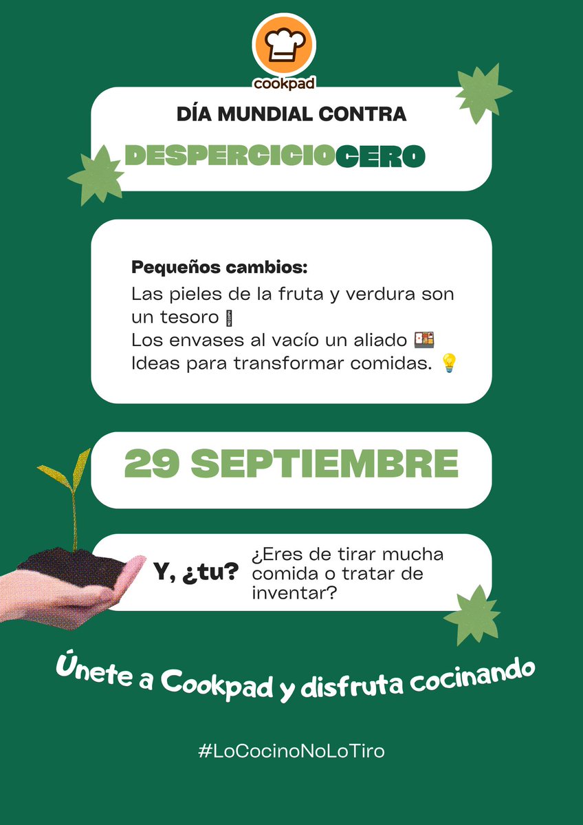 cookpadrecetas's tweet photo. #LoCocinoNoLoTiro ¡Aprovecha el 100% de los ingredientes y disfruta innovando hacia el desperdicio cero! https://t.co/37oVYHeW1A #Cookpad #Cocinacasera #CookpadRecetas #CocinaconCookpad https://t.co/VGwXRj7Ebc