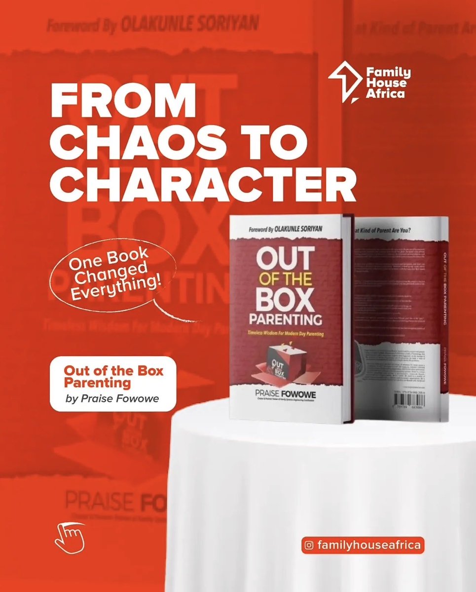 YourFamilyHouse's tweet photo. "Why didn't anyone give us a manual?" Every parent asks it.

Out of the Box Parenting by Praise Fowowe is that manual, a transformational guide to break inherited patterns and raise children with clarity.

Get your copy: https://t.co/uxJIWndPco
 #IntentionalParenting https://t.co/KQjGFiTFji