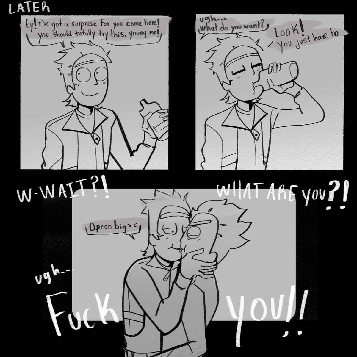 Siebenoder_'s tweet photo. Idk if this counts as the second part of my other comic with old Rick mfmgngnf welp, here, take this

#rickandmorty #prickcest https://t.co/3IE1JlEGn6