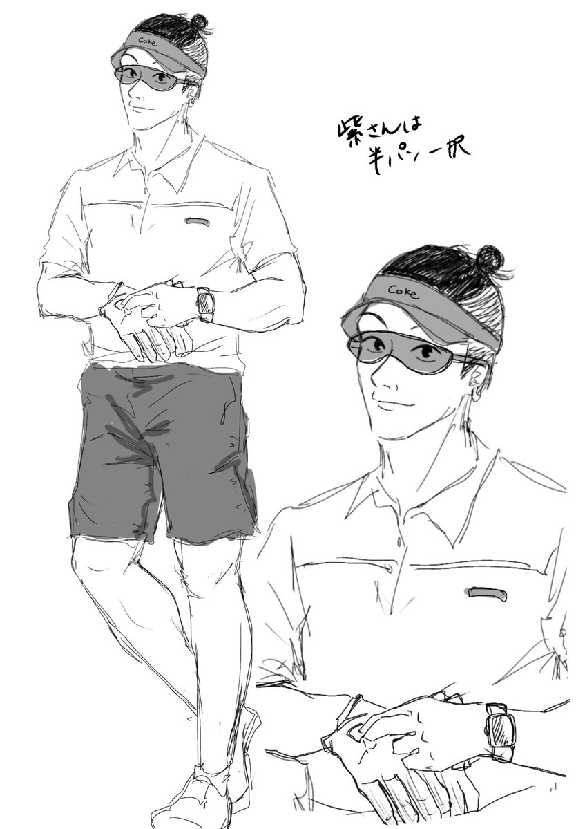 yowamoo_n's tweet photo. ゴルフウェア着てる男たちを描きたくて！
ほんとはエD〜も描きたかった画力求
(微模写) https://t.co/I1T3HoFu0x