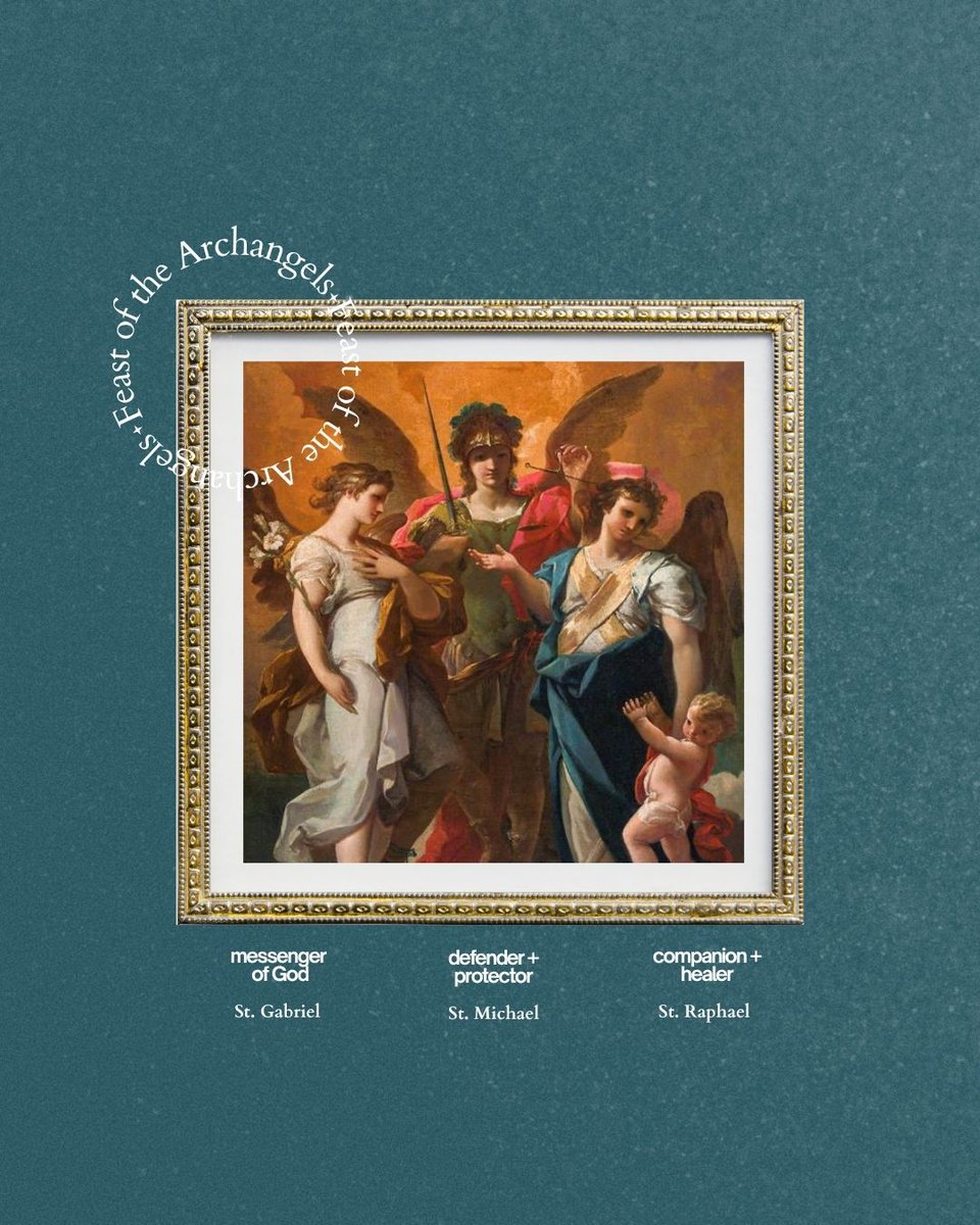 FOCUScatholic's tweet photo. We are united with the multitude of angels in exultant adoration, as with one voice of praise we acclaim:

Holy! Holy! Holy!

Saints Michael, Gabriel, and Raphael, the Archangels, pray for us!

#focuscatholic https://t.co/aofiiOnCoT