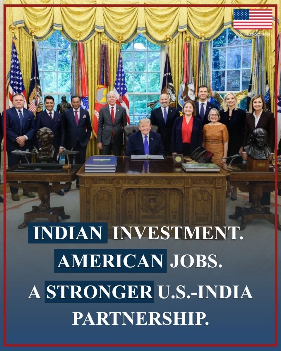 USAndChennai's tweet photo. A historic day for the U.S.-India partnership.

India’s @Essar Group is investing $15 billion to build the largest steel plant in U.S. history – in Iowa. 10 million tons of steel, annually. 1,750 permanent jobs + 6,000 construction jobs. A landmark investment in our industrial future.