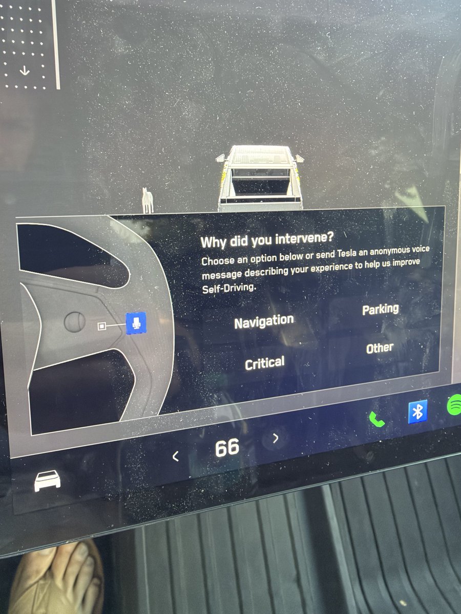 mhp_guy's tweet photo. This is the worst feature Tesla has ever shipped.

As soon as we take over driving we have a popup to interact with? That never goes away!

There’s no way they get good data from this. I always hit a different button out of spite.

Not a fan of popups while driving. Who is? https://t.co/epF9vn1ARd