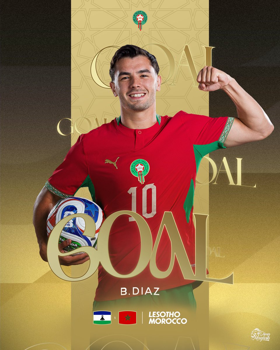 EnMaroc's tweet photo. براهيم دياز يفتتح التسجيل لمنتخبنا الوطني ⚽️

Brahim Diaz opens the scoring for our National Team 

#DimaMaghrib 🇲🇦 https://t.co/q7WmMiRQkM