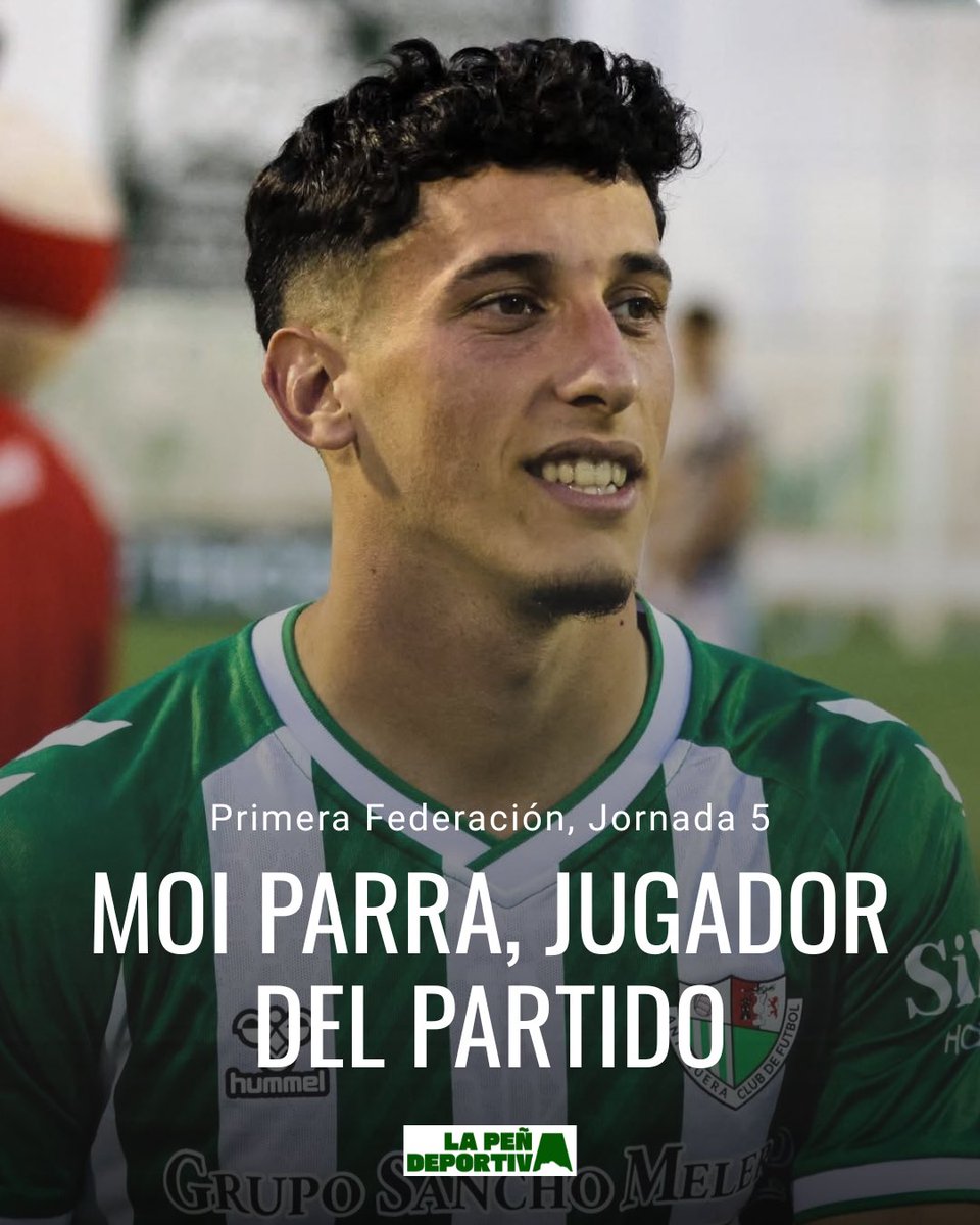 LaPenaDeportiva's tweet photo. Moi Parra, 𝐉𝐮𝐠𝐚𝐝𝐨𝐫 𝐝𝐞𝐥 𝐏𝐚𝐫𝐭𝐢𝐝𝐨 de la jornada 5 de 𝐋𝐚 𝐏𝐞𝐧̃𝐚 𝐃𝐞𝐩𝐨𝐫𝐭𝐢𝐯𝐚.

El extremo completó un gran partido en la victoria del Antequera CF contra el Real Jaén CF.

#AntequeraRealJaén | #AntequeraCF | #PrimeraFederación | #LaPeñaDeportiva https://t.co/CfuYB7ifxw