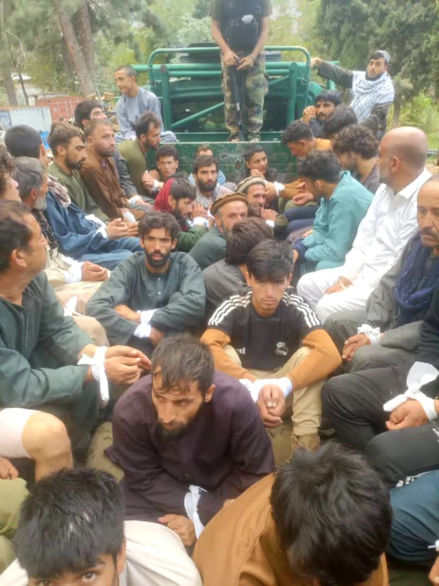 Mohsin_o2's tweet photo. Nuristan Drama

Pay attention to these faces. None of these individuals appear to be fighters or guerrillas. They look like non-Pashtun Afghans who were attempting to cross the border, while others appear to be unemployed youths waiting around for work.

The Taliban are forcefully using them for a staged display and propaganda purposes, To divert attention from what is happening on the ground in Nuristan.
