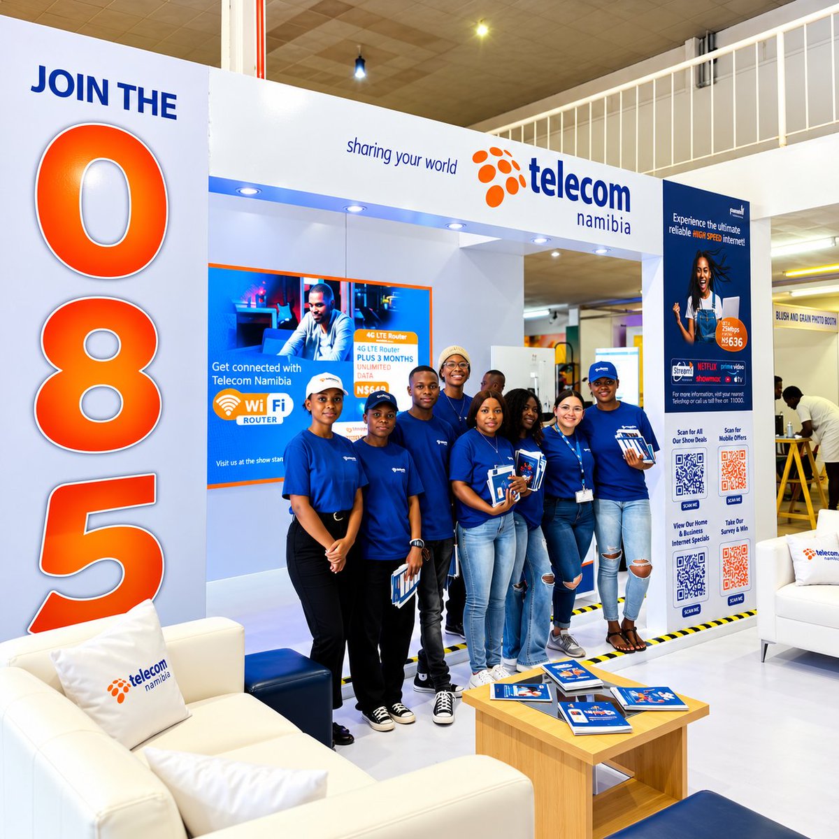 TelecomNamibia's tweet photo. Visit the Telecom Namibia stand in the Camelthorn Hall and take advantage of our Show specials. Grab our Buy 1, Get 1 FREE N$50 airtime vouchers, Pocket WiFi deal, 4G LTE Router deal and more.

For more information and all our Show specials, visit: https://t.co/OzrKMCSwuJ https://t.co/iPU7QnQrNm