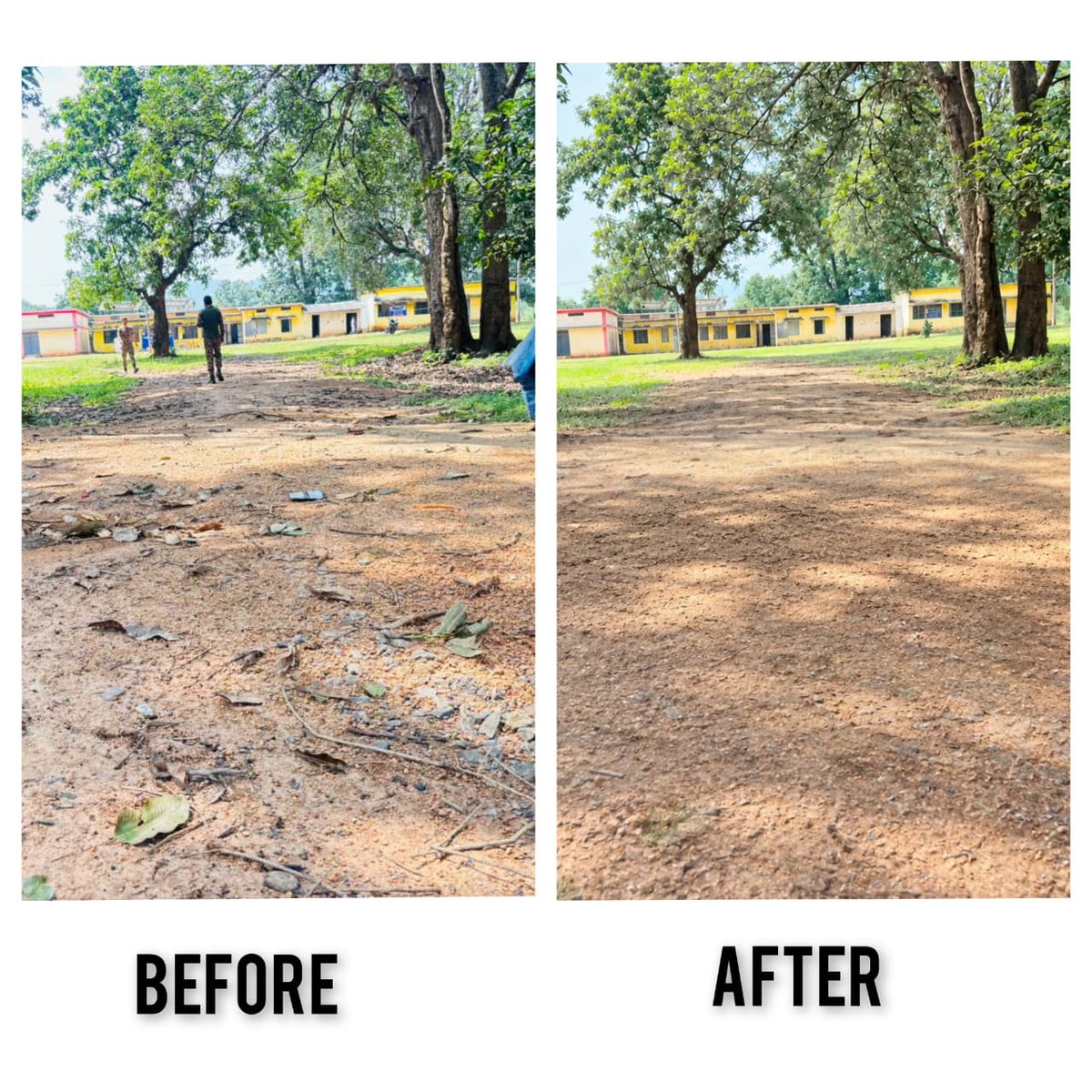 80Crpf's tweet photo. Under compaign #SHS 2026 A cleanliness drive  conducted by CRPF 80 BN at Koleng school, Darbha #Bastar,under Swachh Bharat Mission, promoting a clean environment and reinforcing the spirit of cleanliness and civic responsibility. 🇮🇳
#swachh Bharat,viksit bharat #CleanIndia https://t.co/hqNl9jb9cO