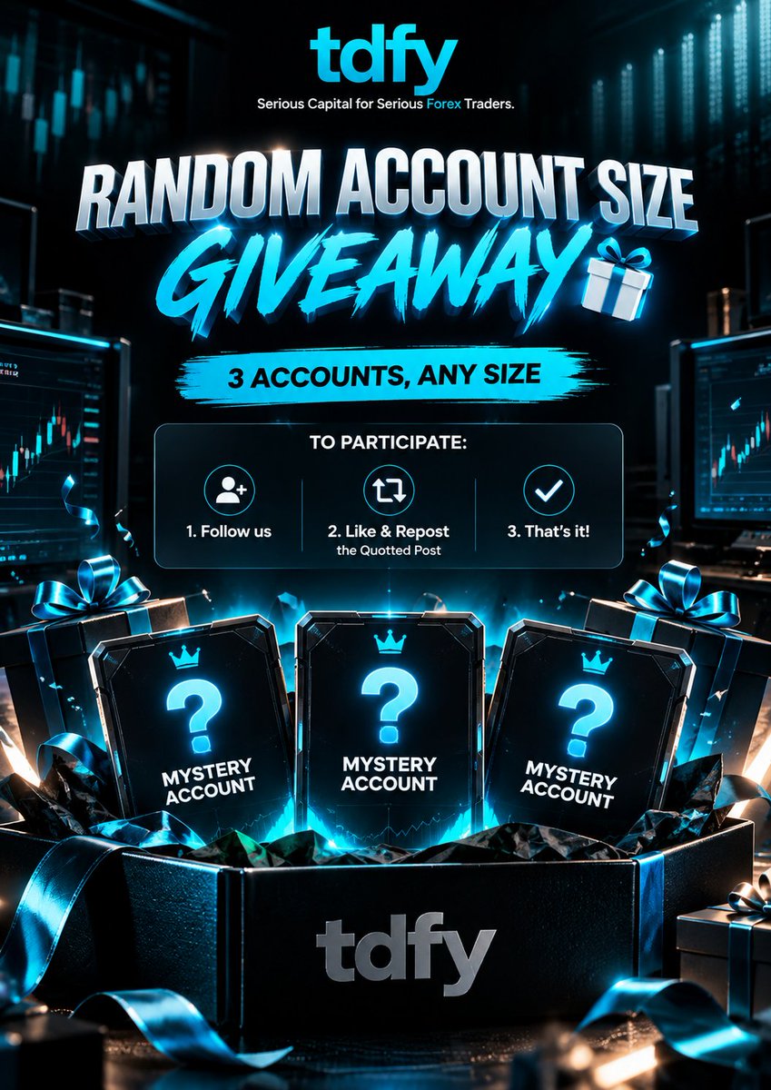 sid_traderz's tweet photo. 🎁 RANDOM ACCOUNT SIZE GIVEAWAY

3 winners. 3 accounts. ANY account size.

Want to find out what you’ll win? 👀

To enter:
→ Follow us
→ Like &amp; repost the quoted post

That’s it.

Which account size are you hoping for? 👇 https://t.co/78R2FdheNh