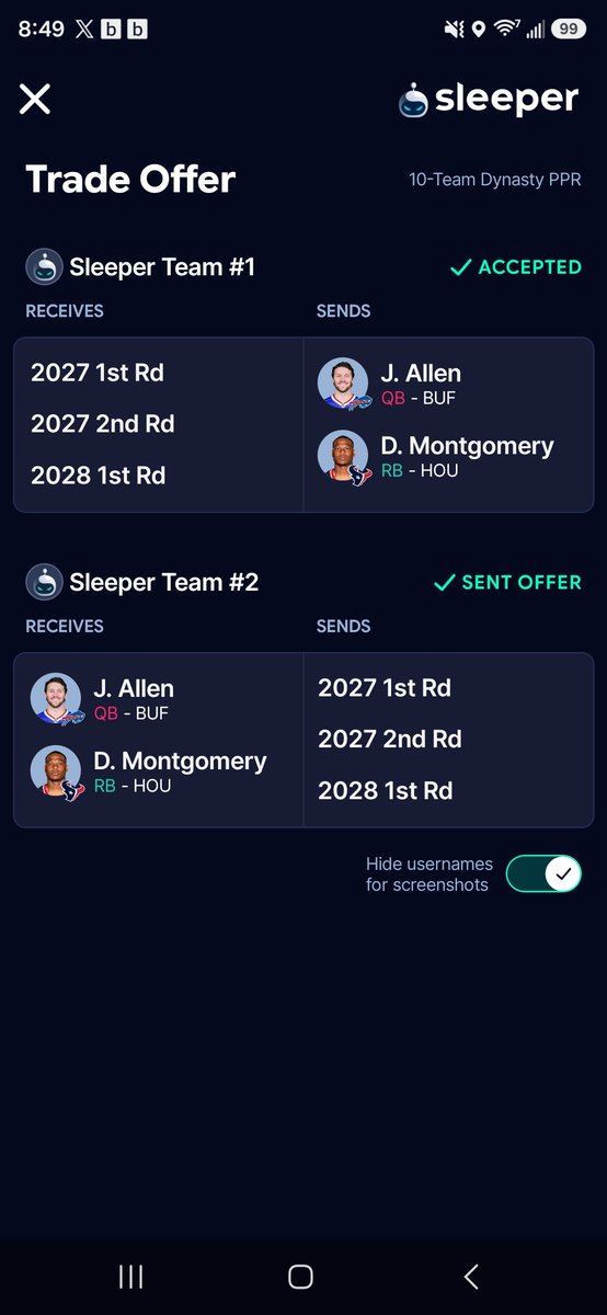 skol_spears's tweet photo. @GuruFantasyWrld Made these yesterday. 1 QB, PPR, no premiums. Started 0-2 w/ T Law, Sabers, Golden on squad still https://t.co/ZFPuRmiVfG