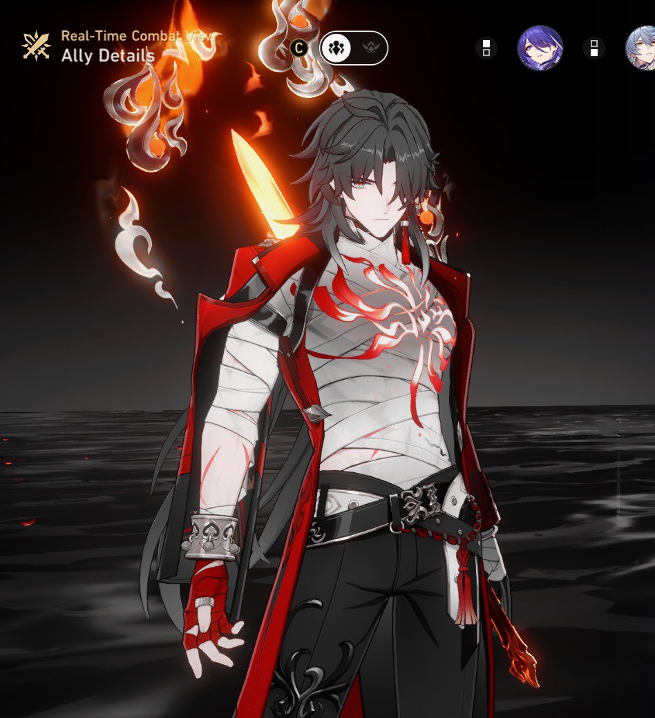 Dragilia99's tweet photo. The off field characters in Acheron's ult effect is extra cool if they have red in their palette https://t.co/mZdVVD3IpZ