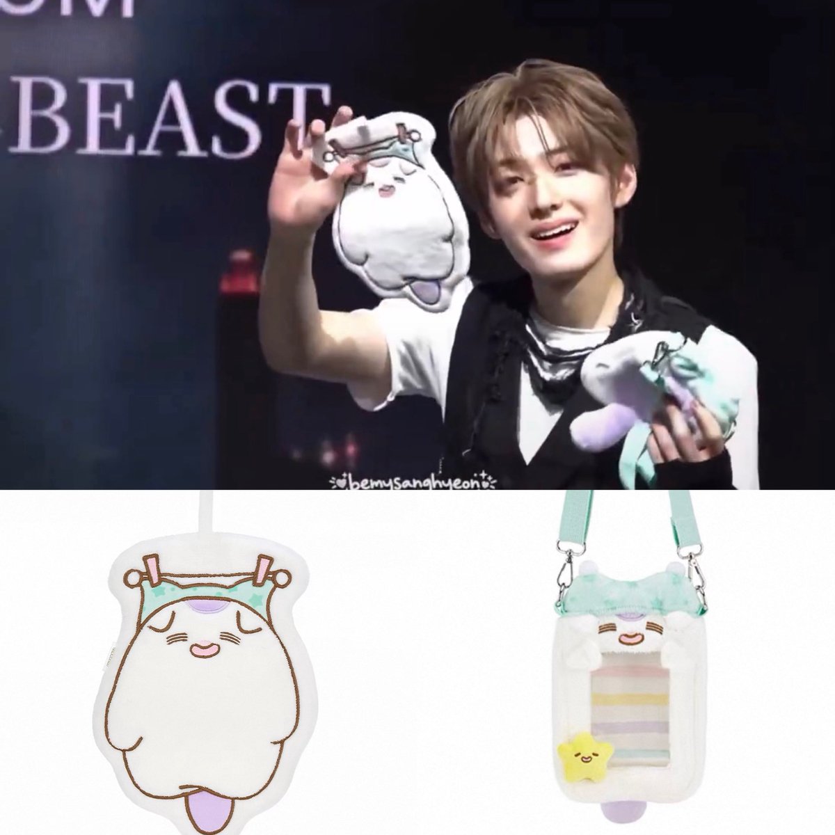 donatbaekgu's tweet photo. sanghyeon once said he wanted futonnya to get more famous so there would be more merch for him to collect 🥺🩵 

hope sanrio restocks the keyring too because so many baekgudan want one but its already sold out ㅠㅠ https://t.co/o0lLuOp6ey